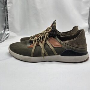 OluKai Mio Li Men's 13 Everyday Athletic Shoes Breathable Mesh Green/ Lava Rock‎